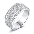 thumbnail image 1 of SFTING Men Wedding Band 925 Sterling Silver Men Rings Round Cut Wedding Rings for Men 5A CZ Size 10, 1 of 7