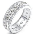 thumbnail image 1 of SFTING Moissanite Mens Wedding Rings Women 925 Sterling Silver Wedding Band D Color VVS1 Size 7, 1 of 12