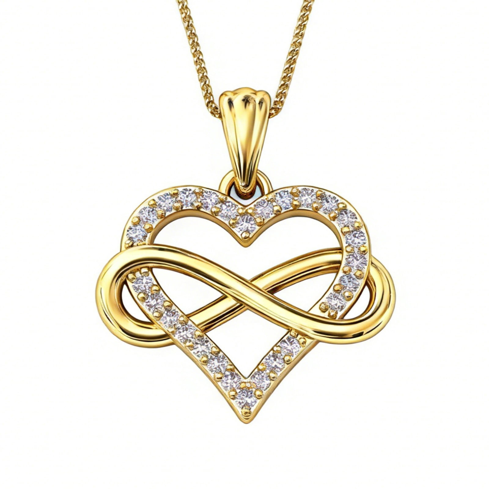 SFTING Necklaces for Woman Infinity Pendant Love Heart Necklace Silver 18K Plated Valentine Gift for Her