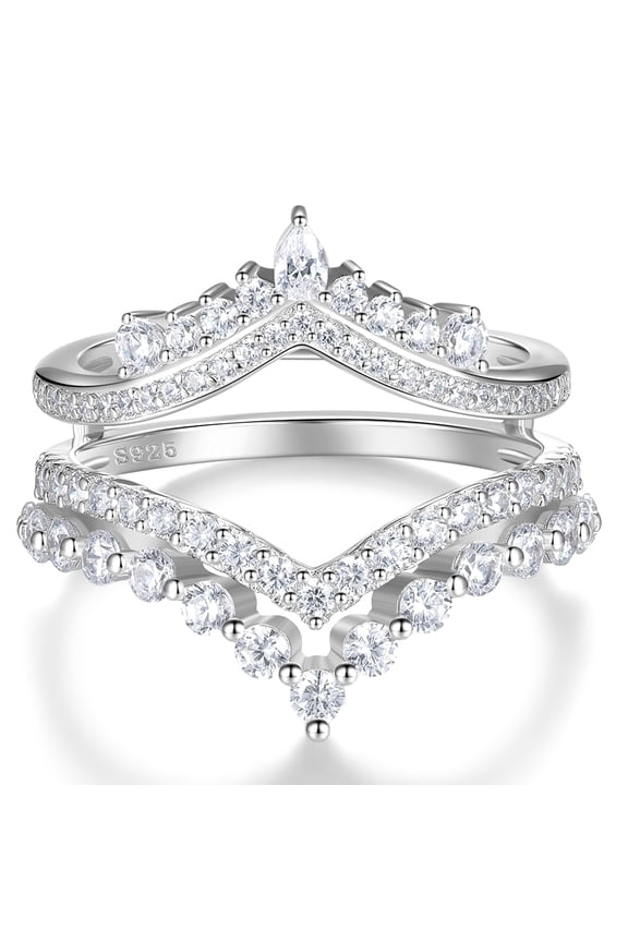 Ring Enhancer for Engagement Rings Wedding Band for Women AAAAA Cz Eternity Ring Guard for Women Size 9