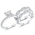 thumbnail image 1 of SFTING Rings for Woman Princess Cut 5A CZ Engagement Rings Set for Women Silver Plated Size 5, 1 of 9