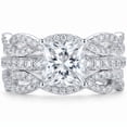 thumbnail image 1 of SFTING Rings for Woman Princess Cut 5A CZ Engagement Rings Set for Women Silver Plated Size 5, 1 of 9