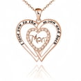 thumbnail image 1 of SFTING Rose Gold Mother's Necklace Gifts 925 Sterling Silver Love You Mom Heart Pendant Necklace for Women and Mom, Birthday Mother's Day Gifts from Daughter Son, 1 of 7