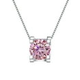 thumbnail image 1 of SFTING S925 Sterling Silver Solitaire 1CT Round Zirconia Simple Classic Pendant Necklace for Women, 1 of 9