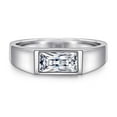 thumbnail image 1 of SFTING S925 Sterling Silver Wedding Band for Men with 1CT Cubic Zirconia Solitaire Radiant Cut Simple Engagement Ring Size 9, 1 of 6