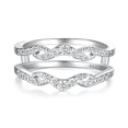 thumbnail image 1 of SFTING Twisting Infinity Enhancer Wrap Wedding Engagement Band for Women 925 Silver CZ Size 7, 1 of 6