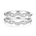 thumbnail image 1 of SFTING Twisting Infinity Enhancer Wrap Wedding Engagement Band for Women 925 Silver CZ Size 8, 1 of 6