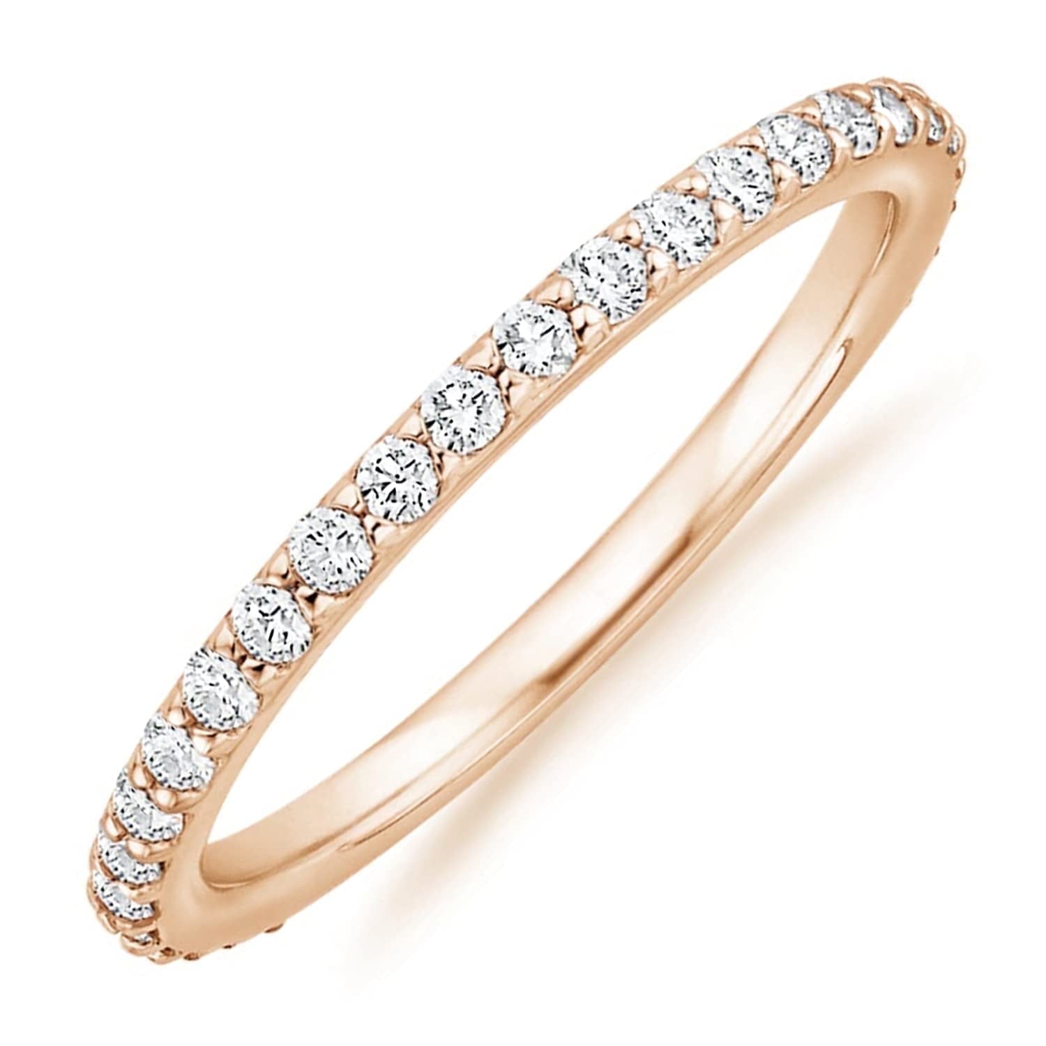 SFTING Wedding Band 925 Sterling Silver Stackable Eternity Rings for Women Rose Gold Size 4