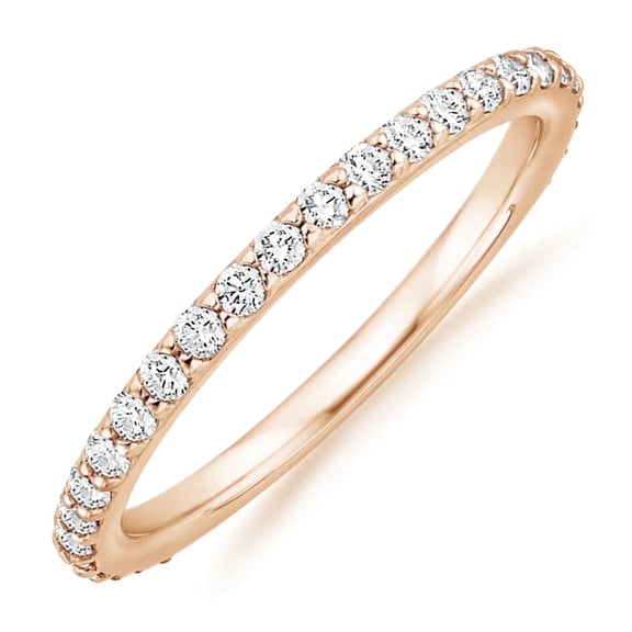 SFTING Wedding Band 925 Sterling Silver Stackable Eternity Rings for Women Rose Gold Size 8