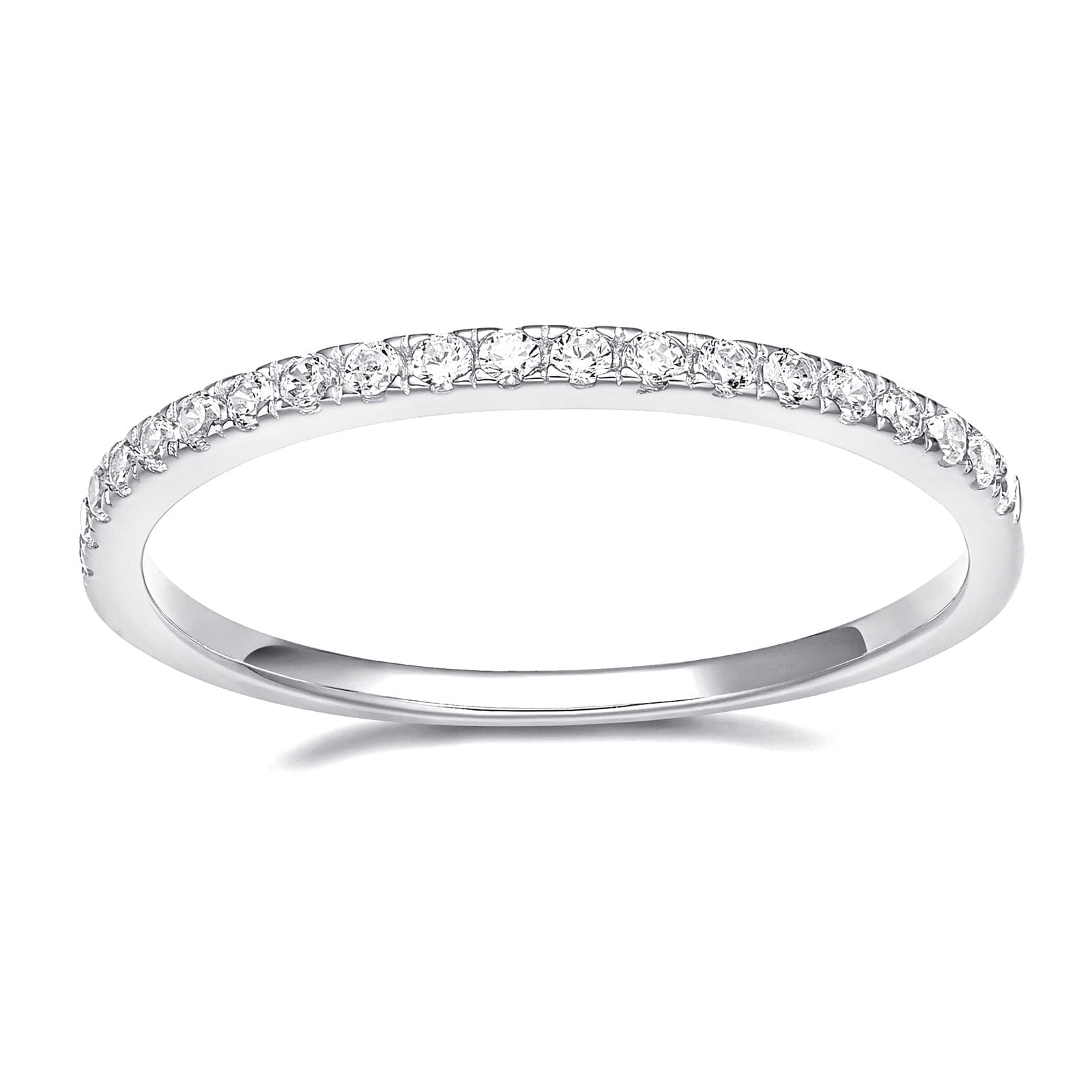 SFTING Wedding Band 925 Sterling Silver Wedding Ring for Women Stackable Eternity Rings for Her Size 9.5