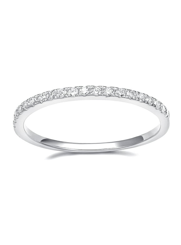 Wedding Band 925 Sterling Silver Stackable Eternity Rings for Women Silver Size 7