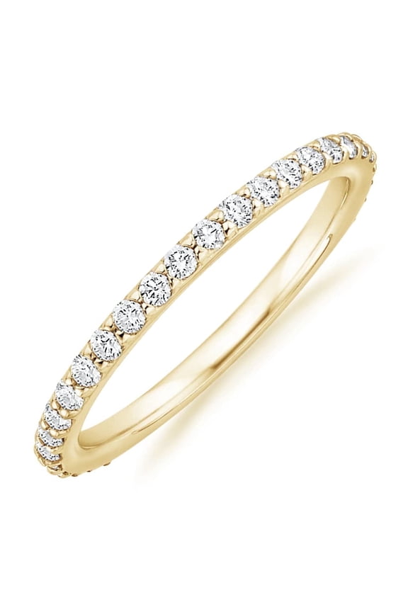 Wedding Band 925 Sterling Silver Stackable Eternity Rings for Women Yellow Gold Size 4