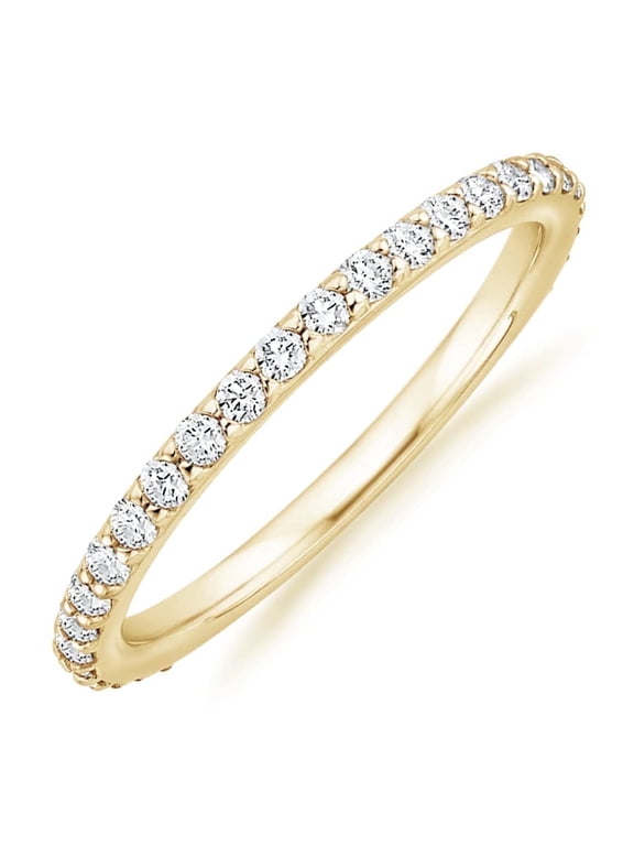 Wedding Band 925 Sterling Silver Stackable Eternity Rings for Women Yellow Size 9