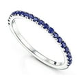 thumbnail image 1 of SFTING Wedding Band 925 Sterling Silver Stackable Half-Eternity Rings for Women Blue Size 5, 1 of 7