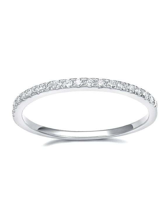 Wedding Band 925 Sterling Silver Wedding Ring for Women Stackable Eternity Rings for Her Size 5.5