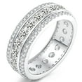 thumbnail image 1 of SFTING Wedding Band for Women Men Band 925 Sterling Silver 5A Cubic Zirconia Eternity Ring Wedding Bands for Women and Men Size 11, 1 of 10