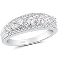 thumbnail image 1 of SFTING Wedding Band for Women Moissanite 925 Sterling Silver Eternity Wedding Ring Stacking Band for Her Size 7, 1 of 10