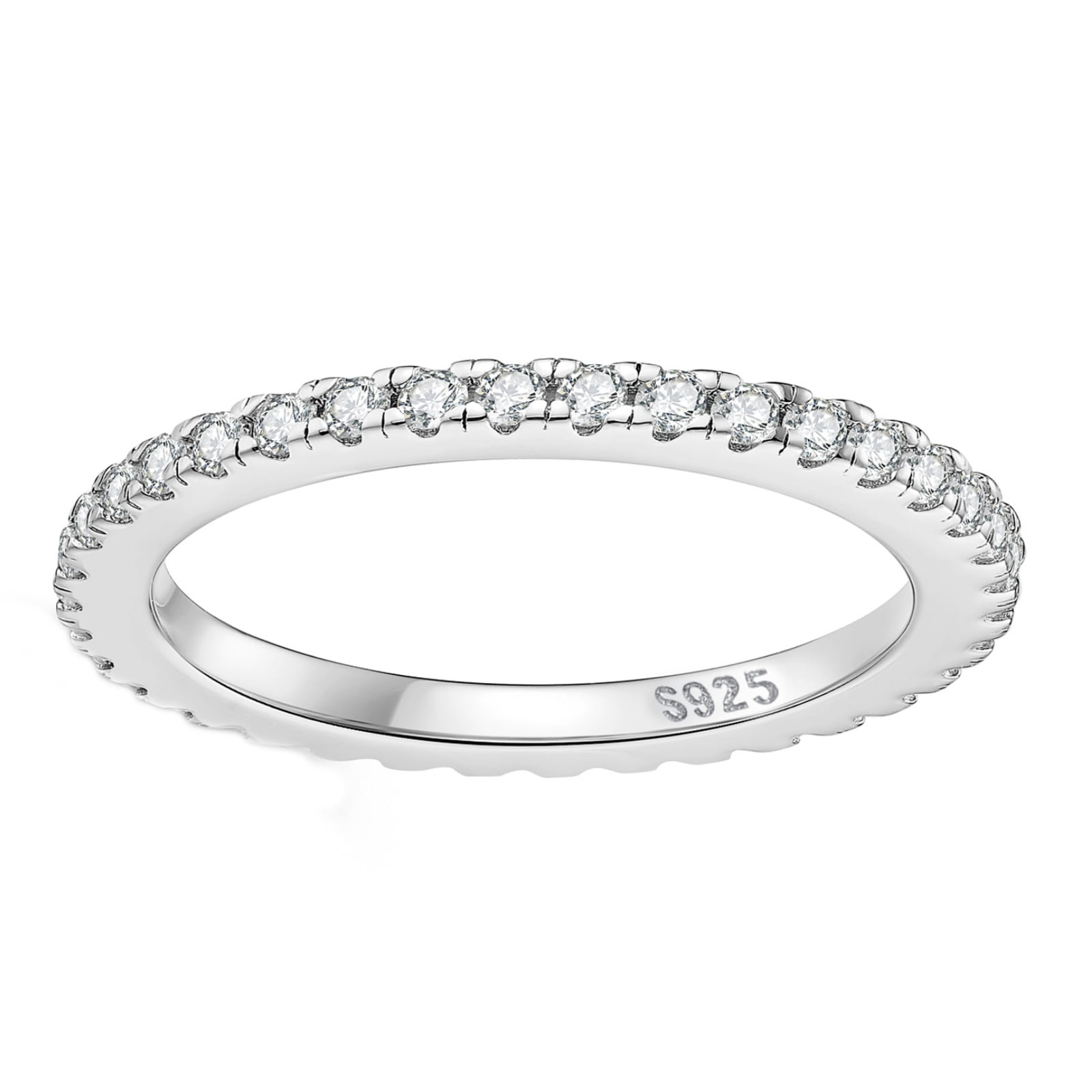 SFTING Wedding Band for Women Moissanite Rings 925 Sterling Silver Stackable Wedding Ring Eternity Rings for Her Size 5