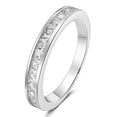 thumbnail image 1 of SFTING Wedding Bands for Women Princess Cut Engagement Eternity Ring Pave Silver Plated Size 8, 1 of 5
