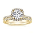 thumbnail image 1 of SFTING Wedding Ring Set for Women 925 Sterling Silver 5A CZ Yellow Engagement Bridal Sets for Her Size 5, 1 of 7