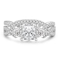 thumbnail image 1 of SFTING Wedding Rings for Women 2CT Princess Cut Engagement Rings Promise Stackable Sapphire Silver Plated Jewelry Anniversary Gift for Her Size 7, 1 of 7