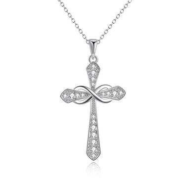 Women's 18k Gold Plated Cross Necklace - Stainless Steel Adjustable Chain With Simple Pendant