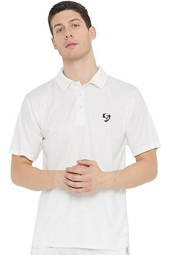 01CL080076 MENS WHITE | MEN CLUB CRICKET TSHIRT