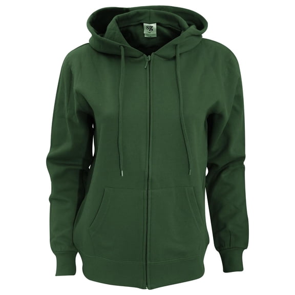 SG Ladies Full Zip Plain Hooded Sweatshirt