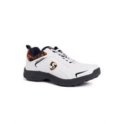 SG Savage Stud Cricket Shoes- White/Navy/Orange
