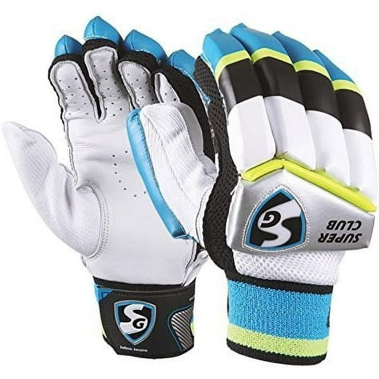 SG Super Club Batting Gloves Color White Blue Size Boys For Boys Left Hand Batting Glove