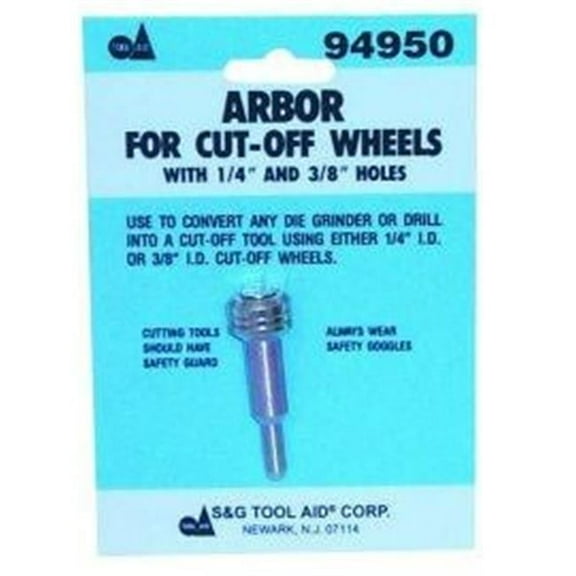 SG Tool Aid  Arbor for Cut-Off Wheels with 1/4 and 3/8 Inch Center Holes