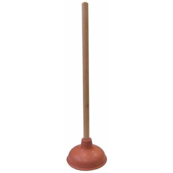 SG1976 Heavy Duty Force Cup Rubber Toilet Plunger with a Long Wooden Handle to Fix Clogged Toilets and Drains