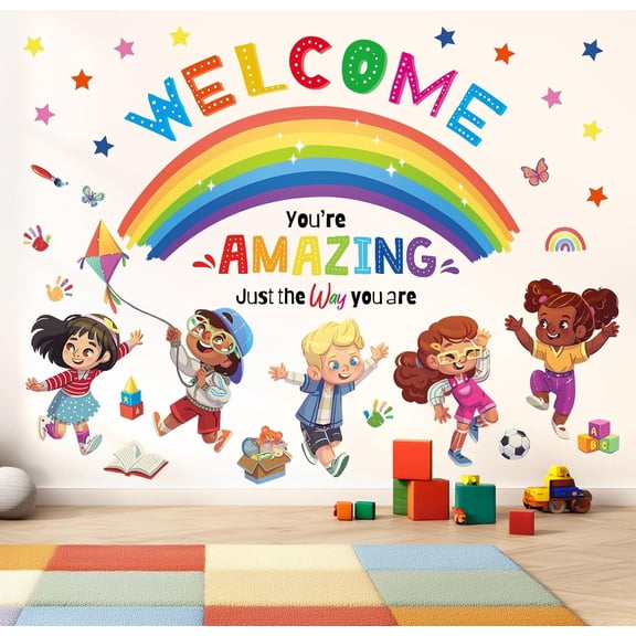 SG2-2403 Kids Play Corner and Quotes Wall Stickers Decals Reading Room ABC Dcor Classroom Playroom Library Nursery Peel and Stick Removable Baby Boys Girls Decorations School Inspirational