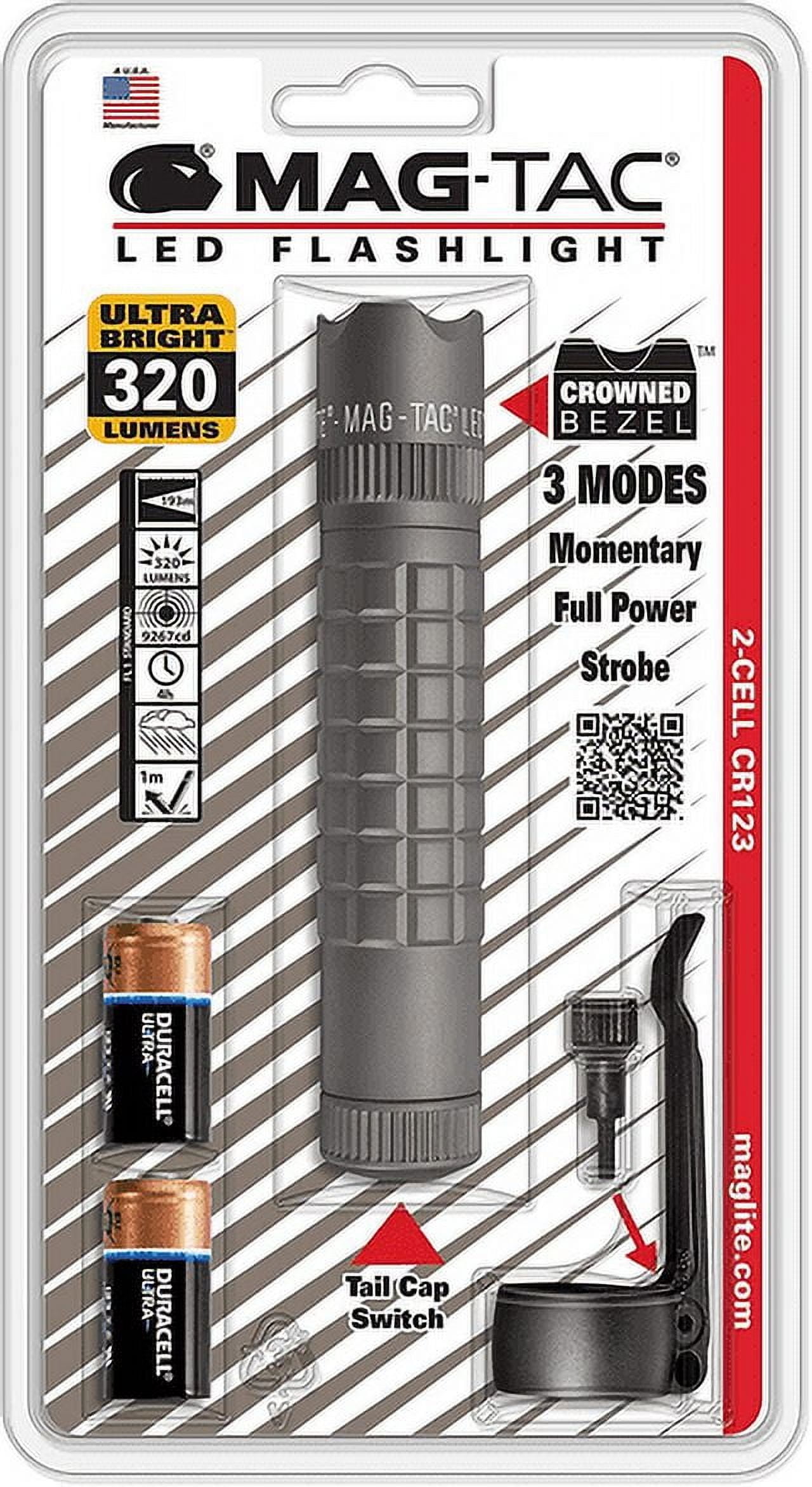 SG2LRC6 Mag-Tac LED Flashlight, 320 Lumens Light Output, Urban Gray