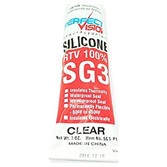SG3-P1 Perfect Vision Clear Silicone Sealant 3 oz, Clear Waterproof Seal