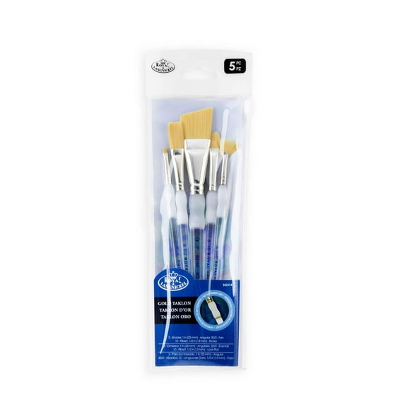 Royal & Langnickel Soft-Grip™ 5pc Golden Taklon Variety Brush Set