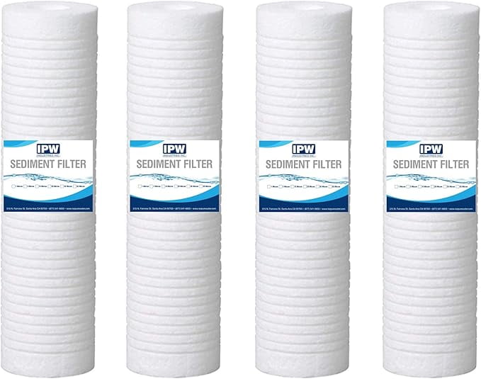 SGC-25-1005 Compatible Sediment Grooved Water Filter Cartridge, Replaces AP110, 5 Micron, 2.5" x 10" 4 Pack