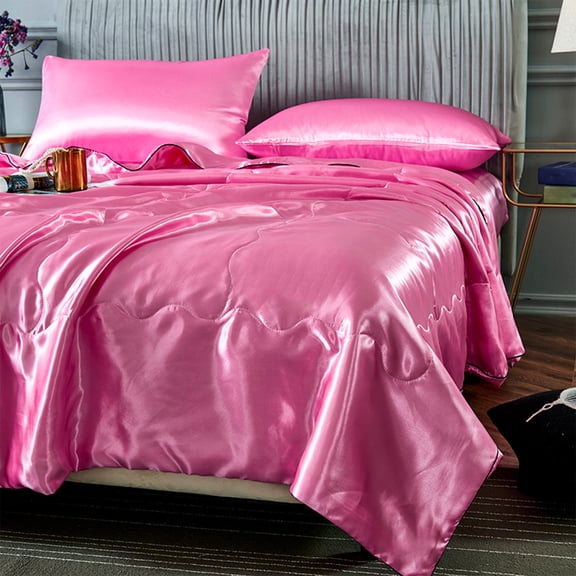 SGCYLOWQ Washed Silk Ice Silk Conditioning Quilt Summer Cool Quilt Double Single Quilt Core Solid Color Summer Thin Quilt