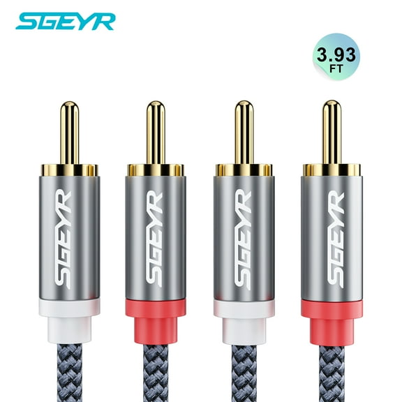 SGEYR 3.93ft 2RCA Subwoofer Audio Cable Male to Male Video Stereo Cord