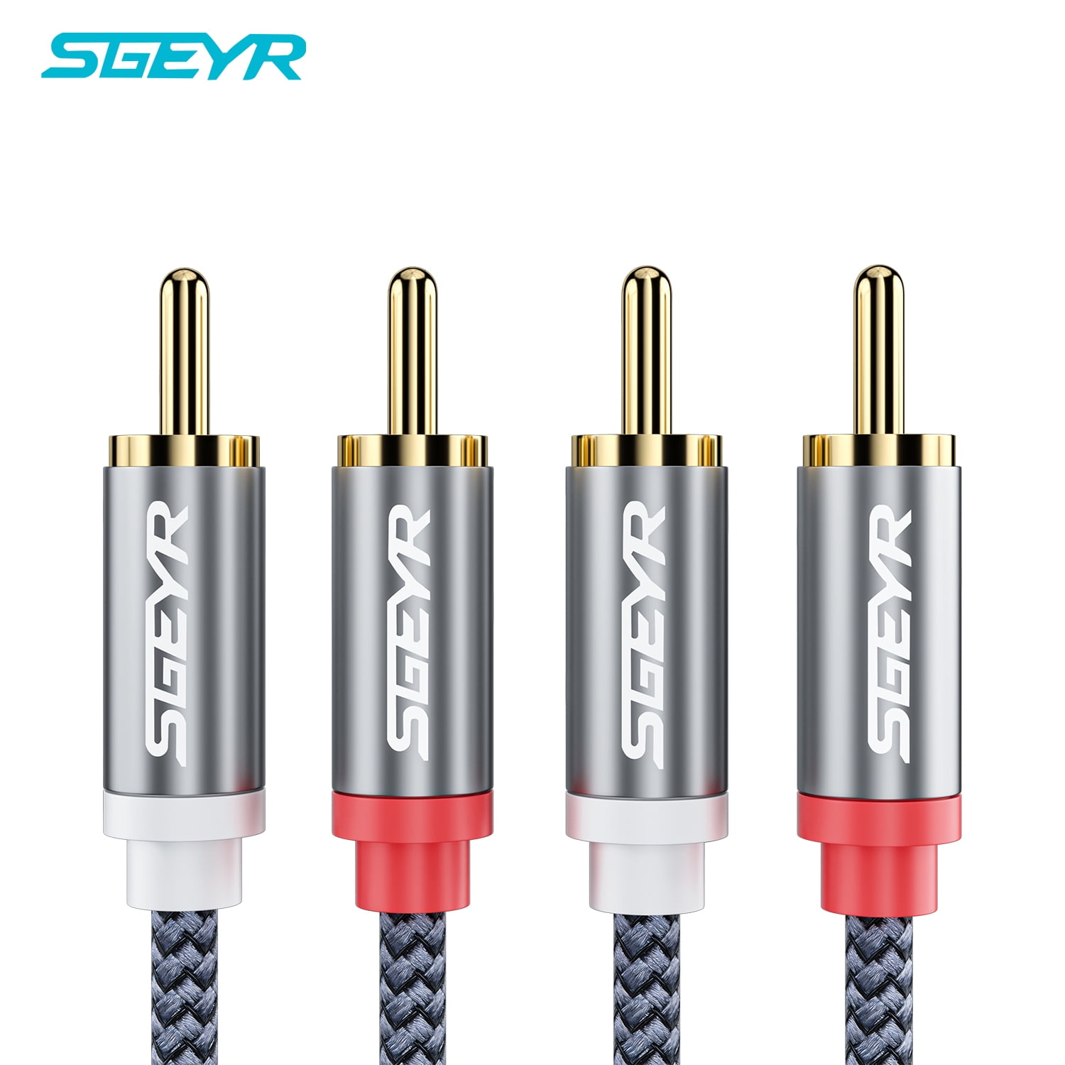 SGEYR RCA Cable Dual Male to Male Audio Cord Stereo GoldPlated