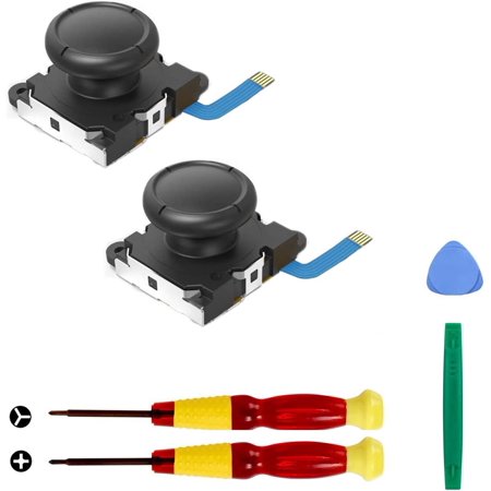 SGElectronix 2-Pack Replacement Joystick Analog Thumb Stick Repair Kit for Nintendo Switch/Switch OLED Model/Switch Lite Joy-Con Controller - Drift Fix Tools Y1.5 / +1.5 Screwdriver/Pry Tool