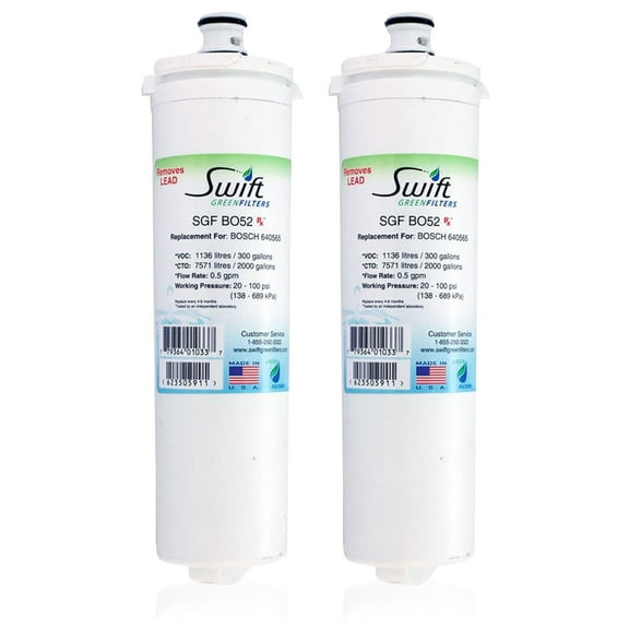 SGF-B052 Rx Pharmaceutical Replacement for Bosch 640565 Refrigerators Water Filters(Pack of 2)