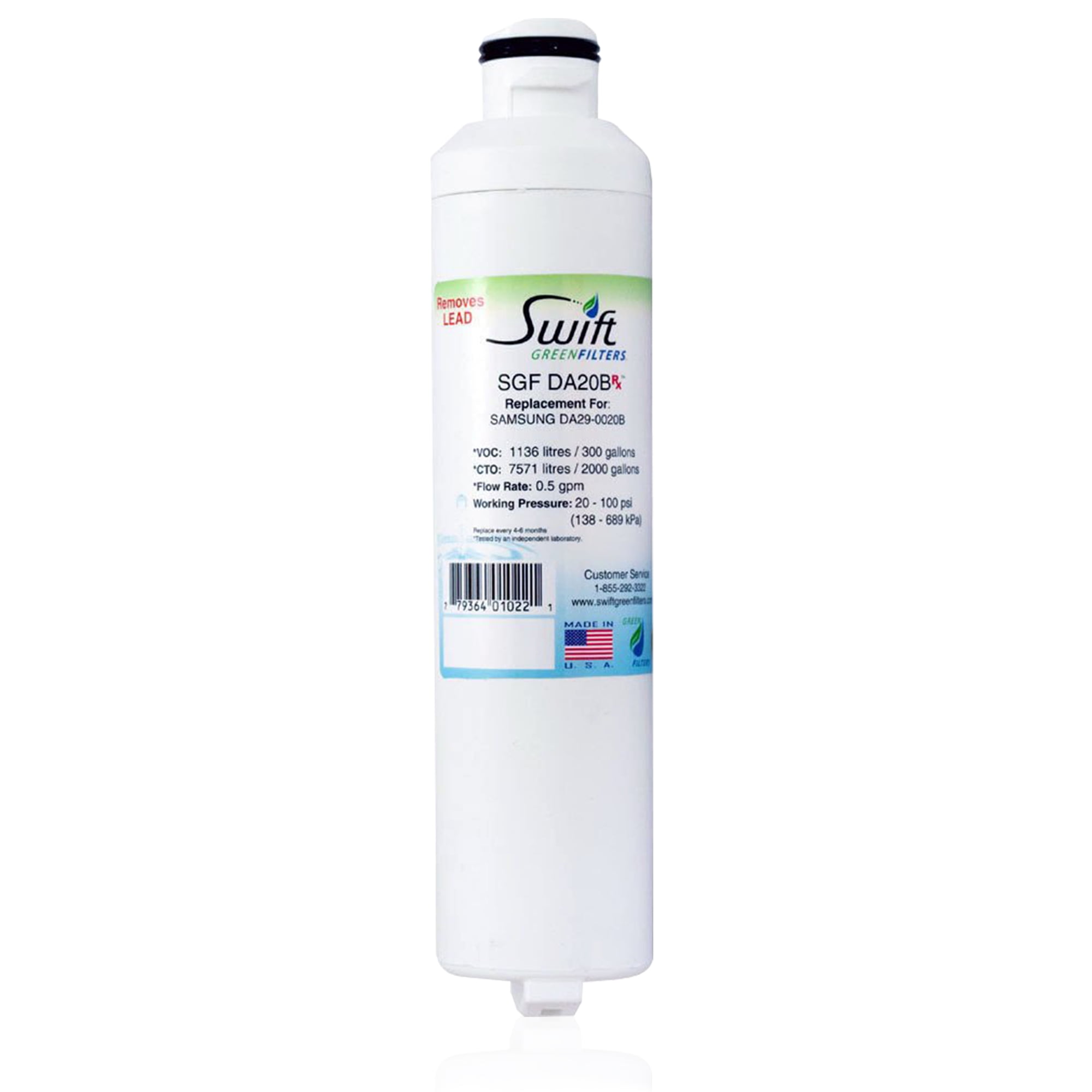 SGF-DA20B Rx Pharmaceutical Replacement for Samsung DA29-0020B Refrigerators Water Filters(Pack of1)