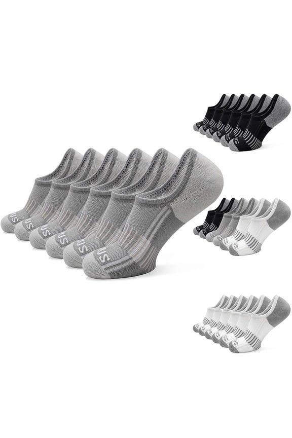 6 Pairs Men's Sport Athletic Cotton Socks,Terry Cushion Short Tube Running Basketball Socks Low Cut Sport Athletic Socks Gray Free Size