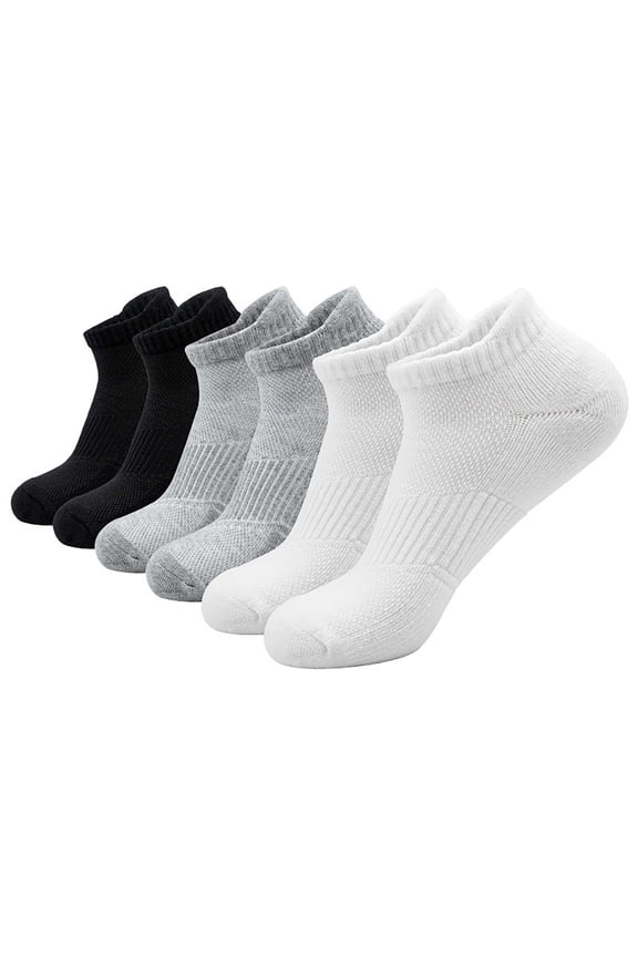 Ankle Socks 6-Pack Mens,Non-slip Sweat-absorbing Mid-calf Running Socks Silver Free Size