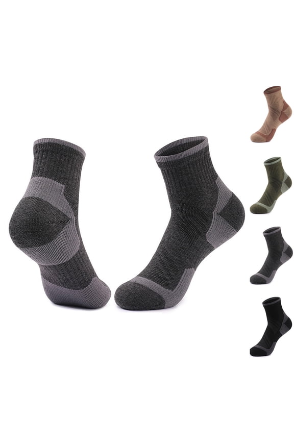 Athletic Socks Men,Comfortable Breathable Cushioned Long Boot Socks Gray Free Size
