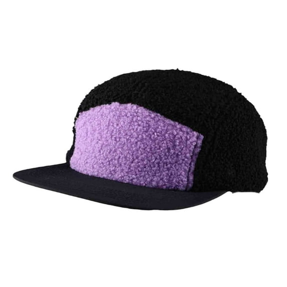 SGFCWSX Baseball Caps for Men,Colorblock Embroidered Fleece Utility Hat Purple Free Size