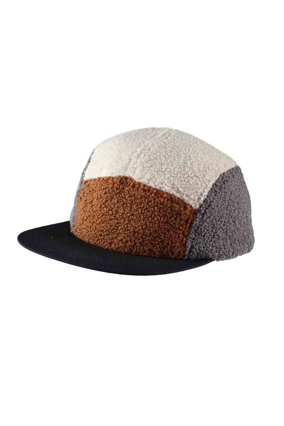 Baseball Caps for Men,Embroidered Colorblock Fleece Utility Hat Coffee Free Size