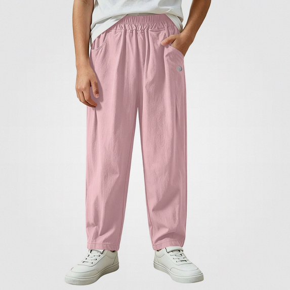SGFCWSX Boys Athletic Pants Straight Leg Elastic Waist Side Pocket Casual Sport Trousers Pink Size 5T