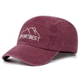 thumbnail image 1 of SGFCWSX Boys Baseball Cap Kids Wide Brim UV Protection Washed Vintage Cotton Embroidered Adjustable Summer Outdoor Casual Sports Hats Wine Size 2-6 Years, 1 of 6
